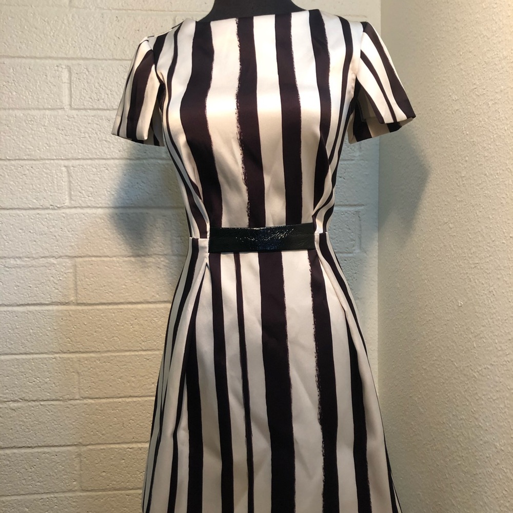 Topshop Black and White Striped Dress